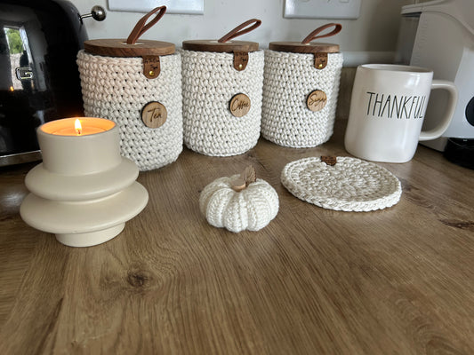 Tea, Coffee, Sugar Jar Set