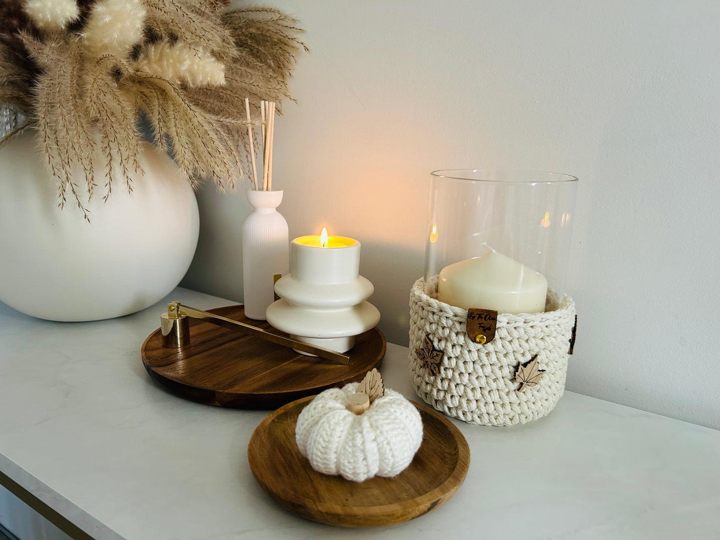 Crochet Boho Farmhouse Chunky Candle Holders