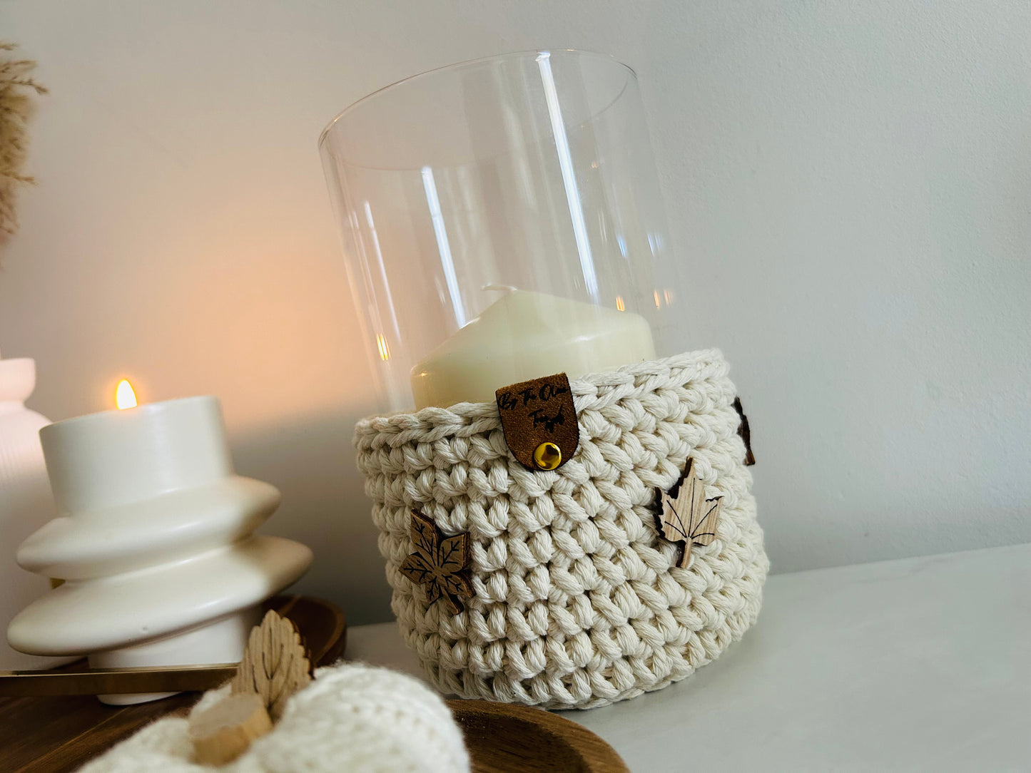 Crochet Boho Farmhouse Chunky Candle Holders