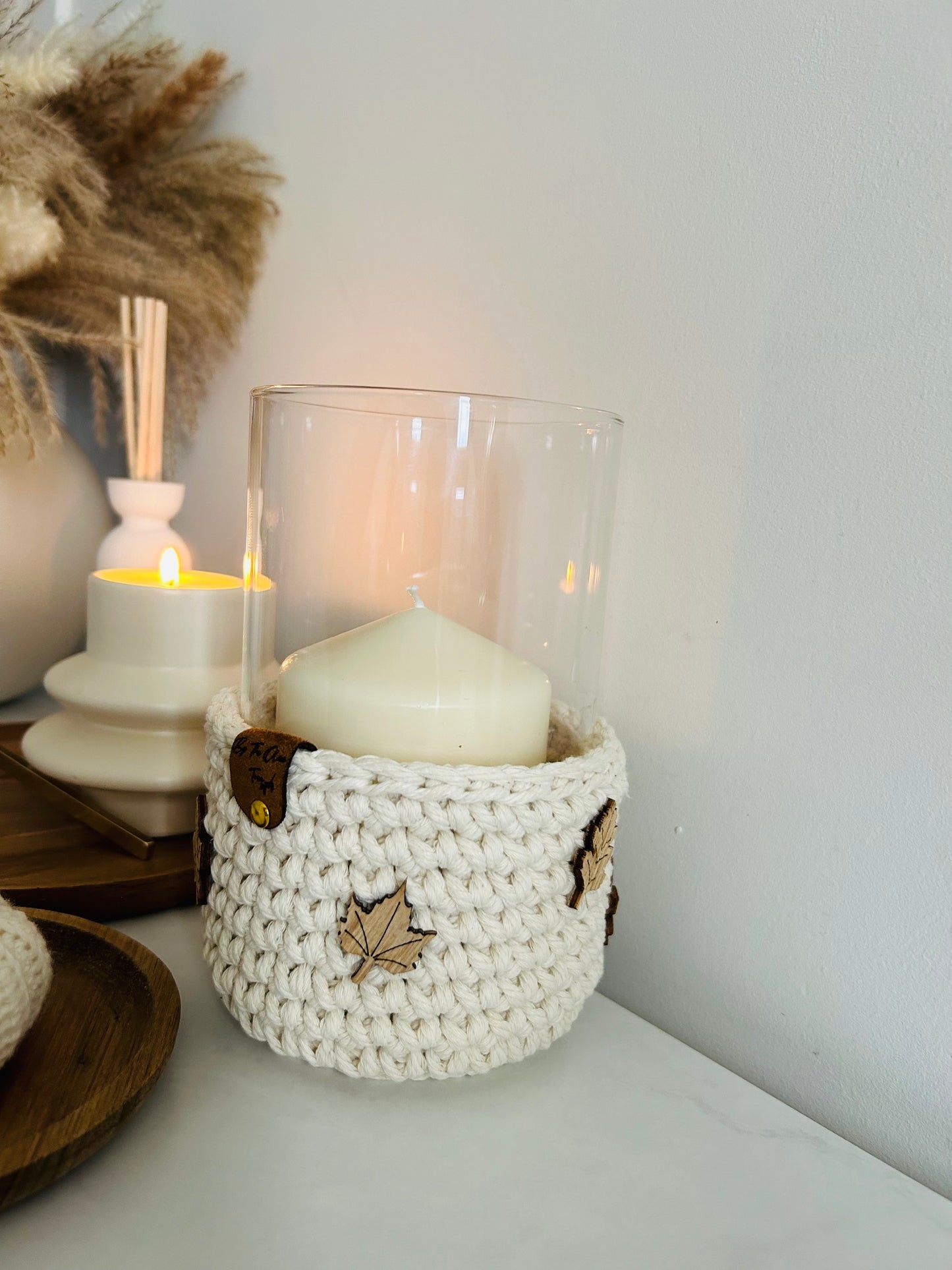 Crochet Boho Farmhouse Chunky Candle Holders