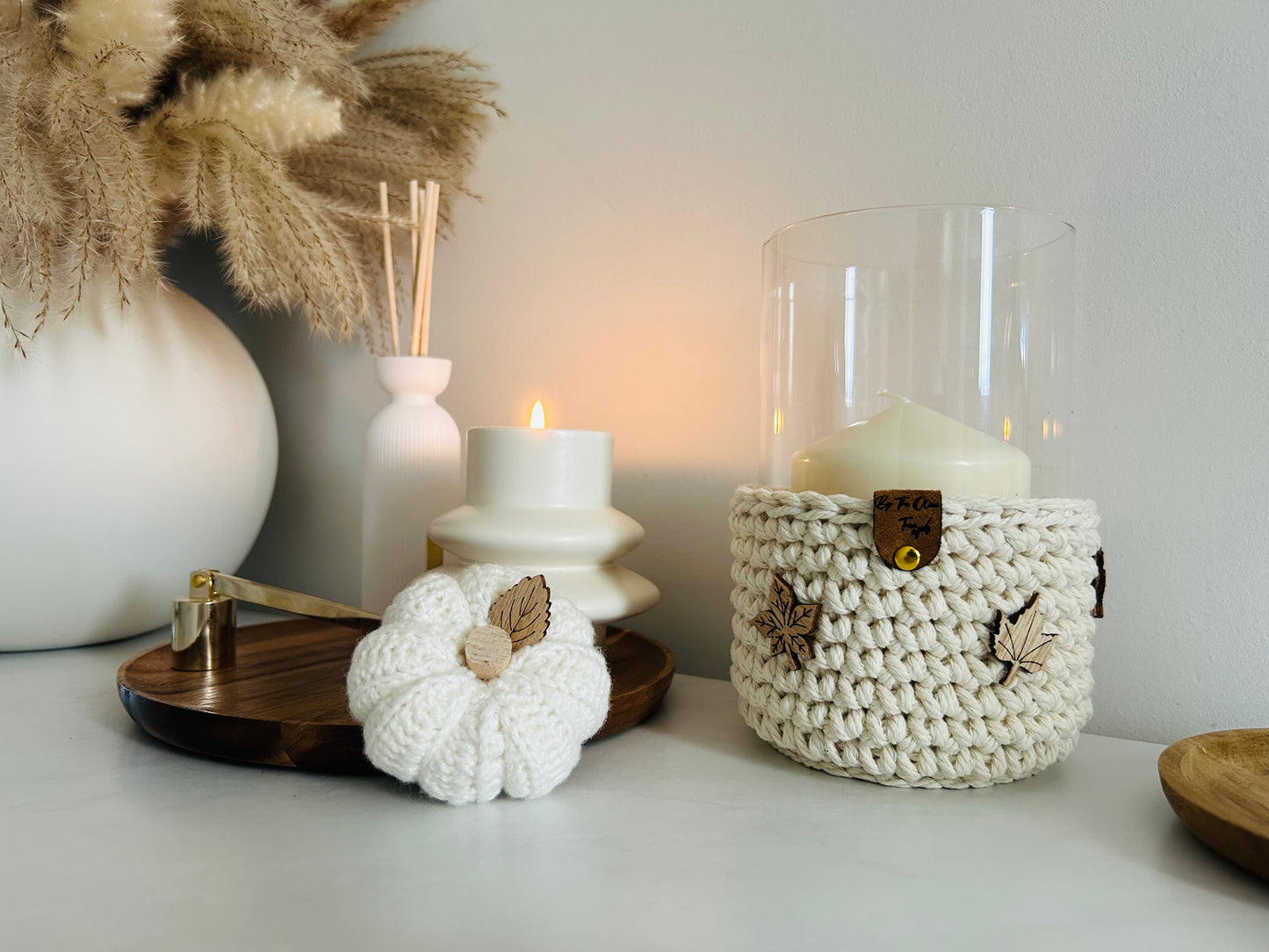 Crochet Boho Farmhouse Chunky Candle Holders