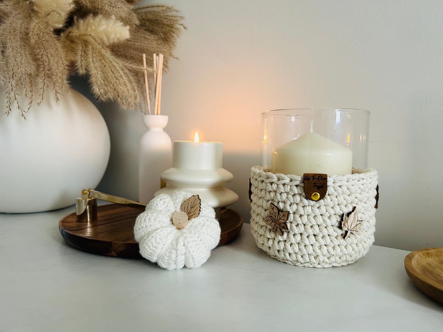 Crochet Boho Farmhouse Chunky Candle Holders