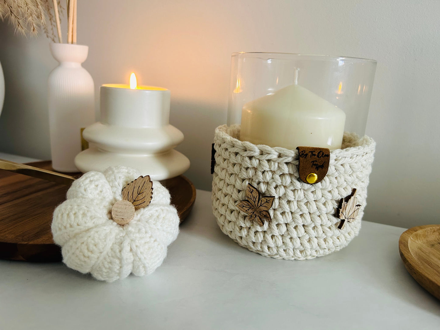 Crochet Boho Farmhouse Chunky Candle Holders