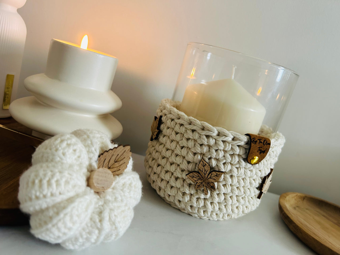 Crochet Boho Farmhouse Chunky Candle Holders