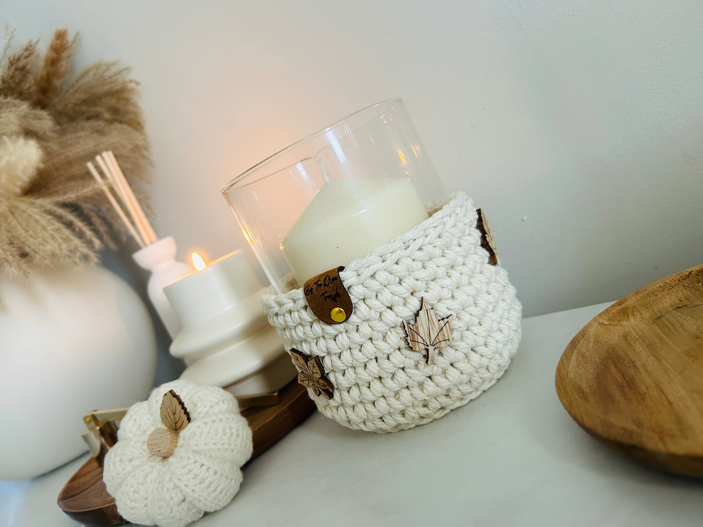 Crochet Boho Farmhouse Chunky Candle Holders