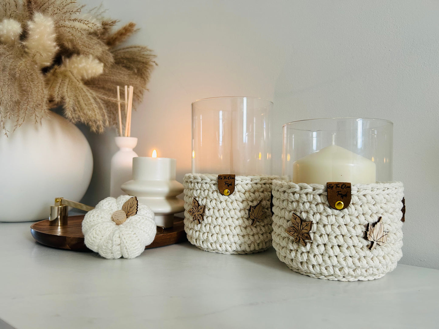 Crochet Boho Farmhouse Chunky Candle Holders