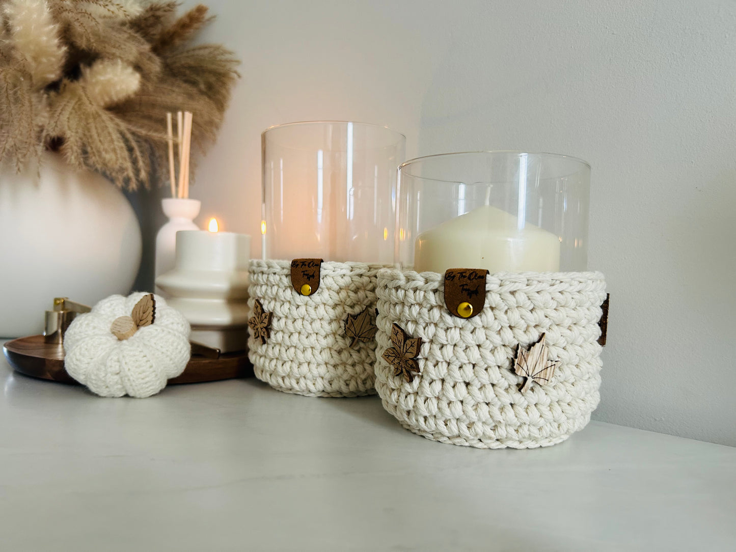 Crochet Boho Farmhouse Chunky Candle Holders