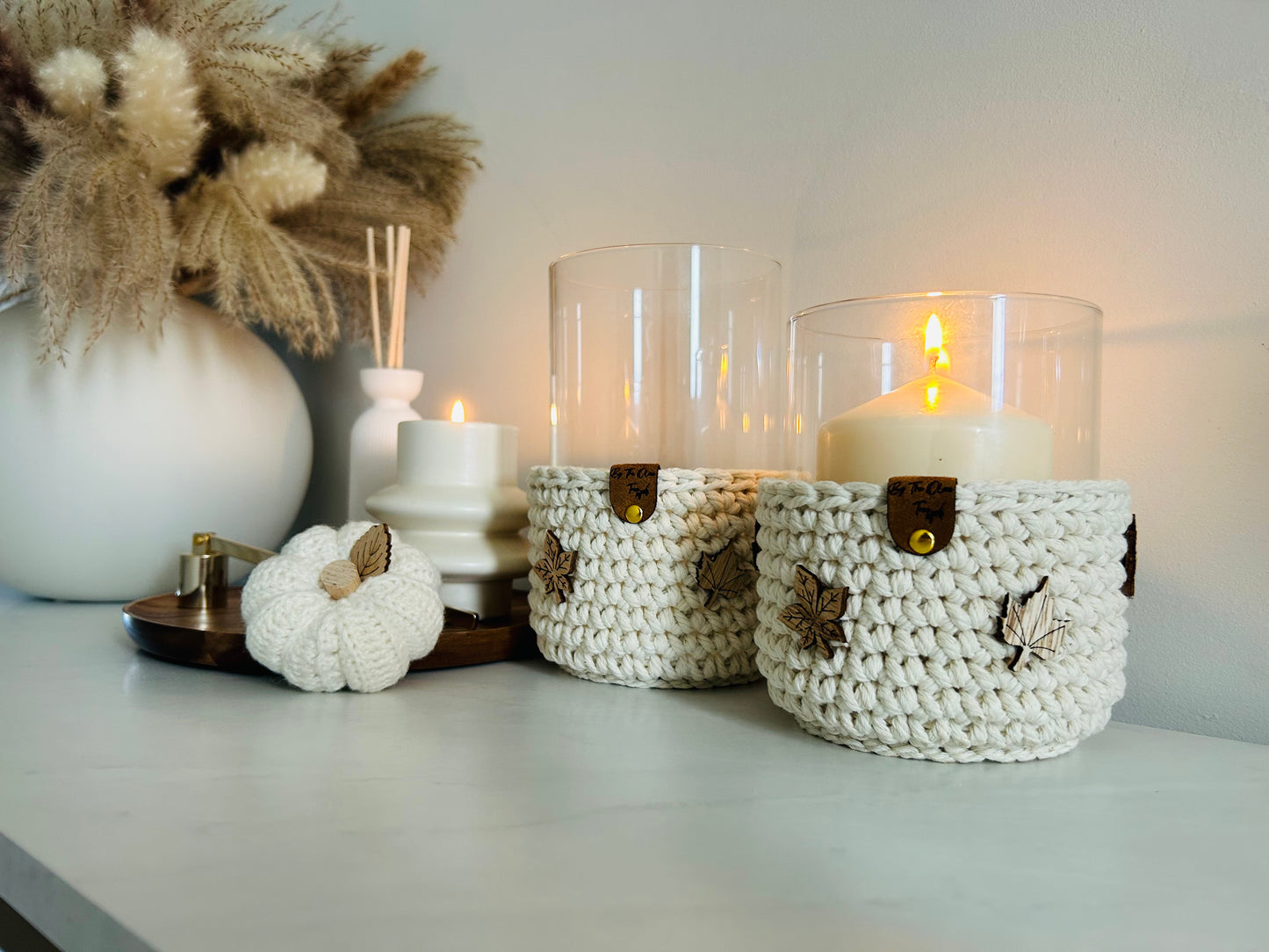 Crochet Boho Farmhouse Chunky Candle Holders