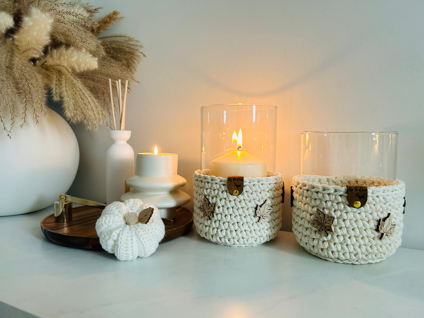 Crochet Boho Farmhouse Chunky Candle Holders