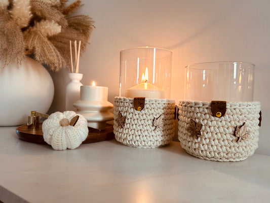 Crochet Boho Farmhouse Chunky Candle Holders